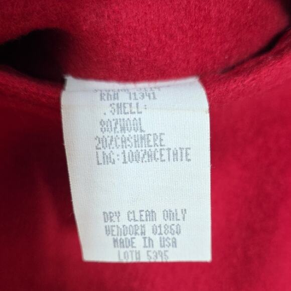 L.L. Bean Womens Sz 6 Red Cashmere Wool Shoulder Pads Made in USA Vintage Blazer - Picture 4 of 15